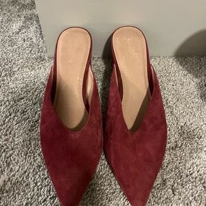 Halogen Burgundy Suede Mules